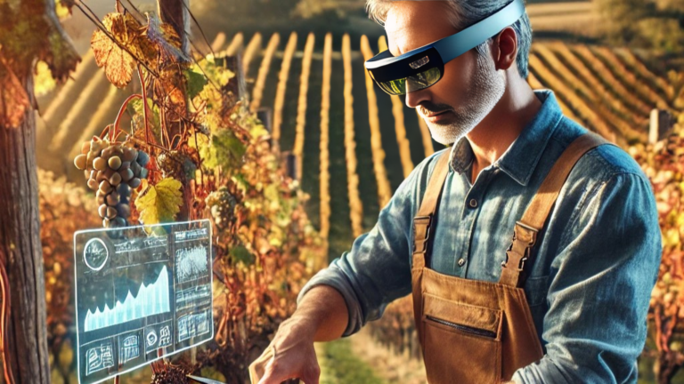 DALL·E 2024 Winzer mit AR Brille